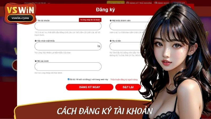 Các bước đăng ký tài khoản Vswin cho người mới