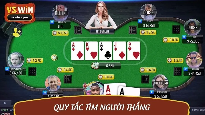 Quy tắc tìm người thắng dựa vào tổ hợp bài đang giữ