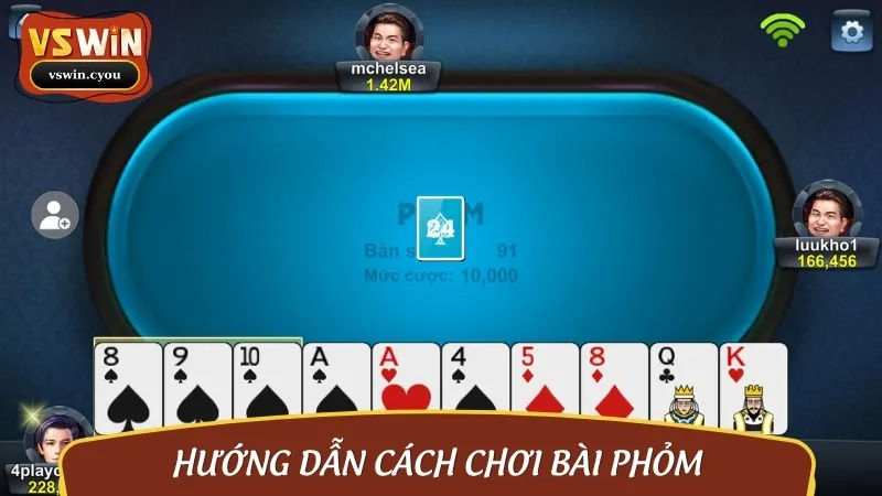 Các bước đơn giản để trải nghiệm bài Phỏm online